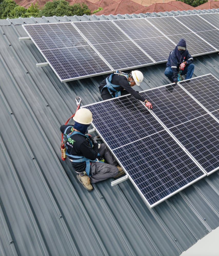 Complete 1kW solar panel system.